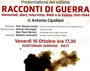lpresentazione libro Racconti di Guerra 2