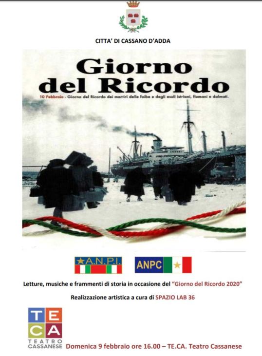 giorno del ricordo 2020 cassano d'adda