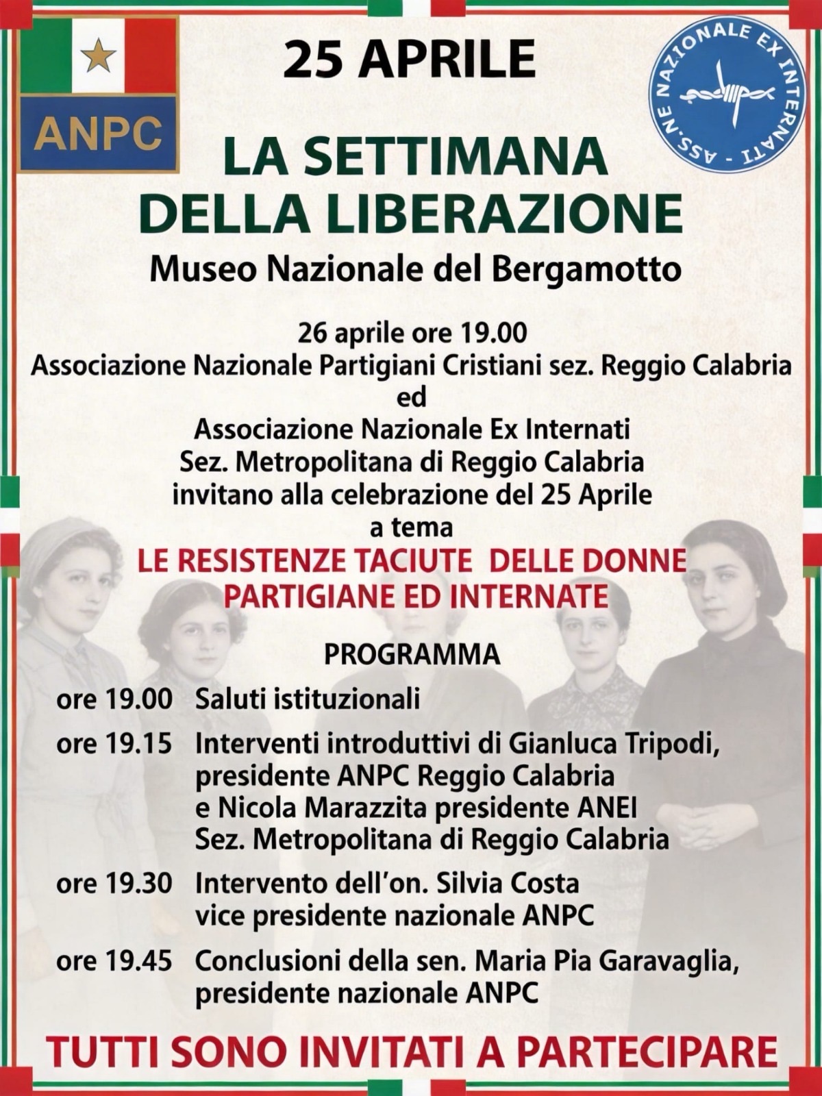 “Il nostro 25 aprile”: a Reggio Calabria per il 2026 | ANPC Nazionale