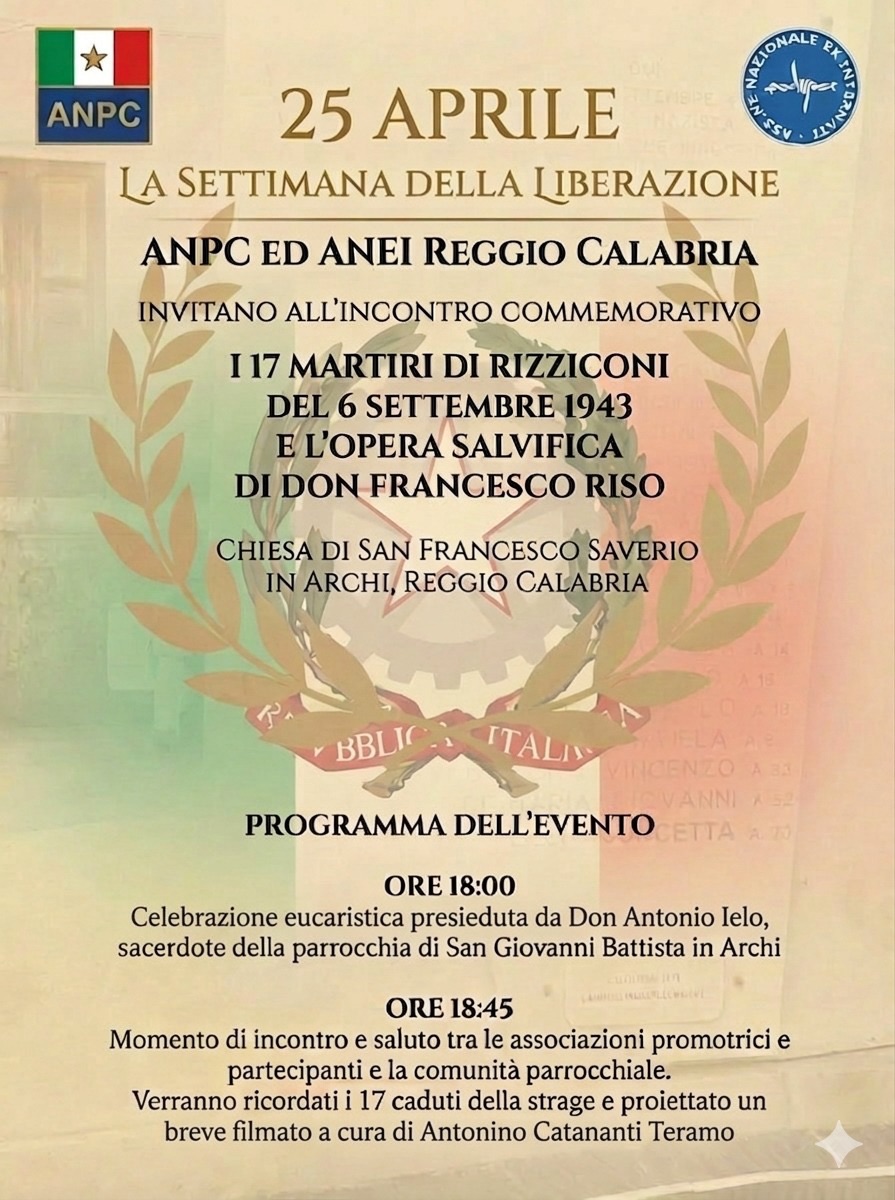 “Il nostro 25 aprile”: a Reggio Calabria per il 2026 | ANPC Nazionale